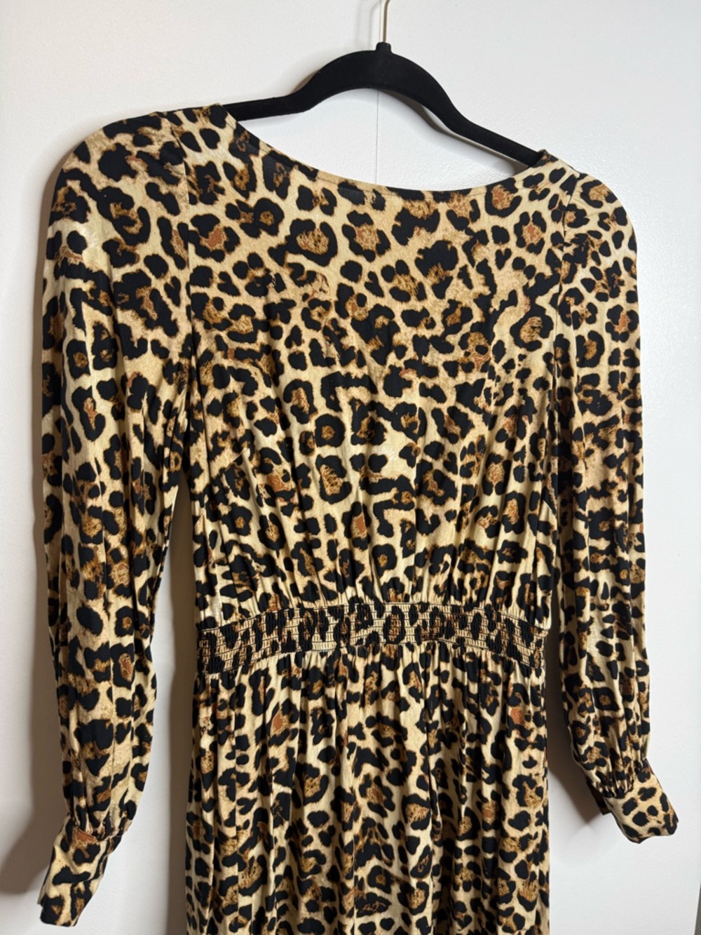 Loft Leopard Print Long Sleeve Maxi Dress - Tan/Black XSP - Picture 3 of 11